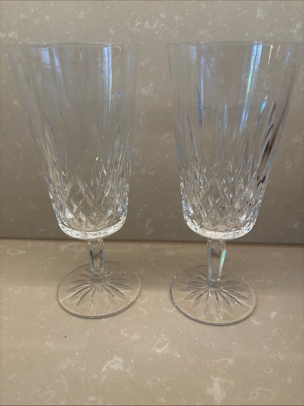 Waterford Lismore Crystal-Style Water Glasses - Set of 2